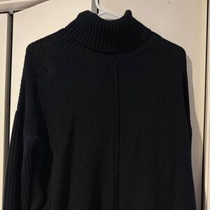 Elegant Black Turtleneck Cardigan for women